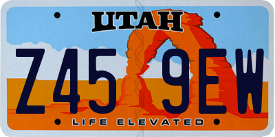 UT license plate Z459EW