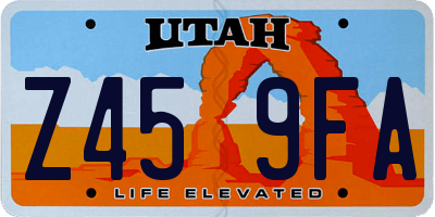 UT license plate Z459FA