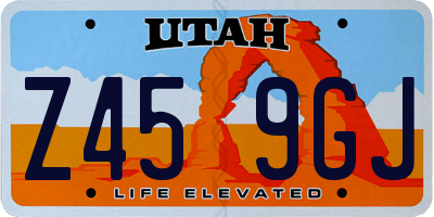 UT license plate Z459GJ