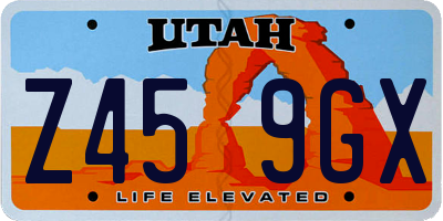UT license plate Z459GX