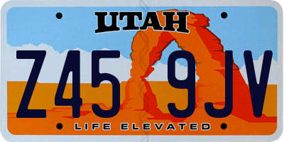 UT license plate Z459JV