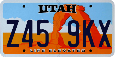 UT license plate Z459KX