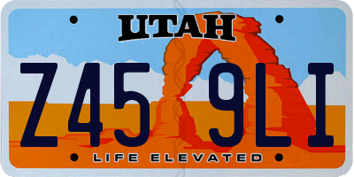 UT license plate Z459LI