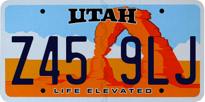 UT license plate Z459LJ