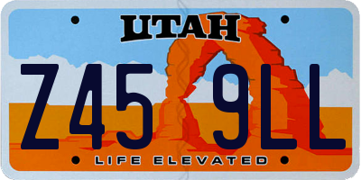 UT license plate Z459LL