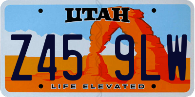 UT license plate Z459LW