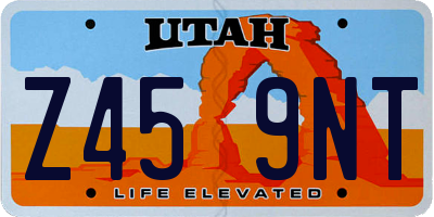 UT license plate Z459NT