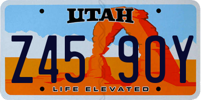UT license plate Z459OY