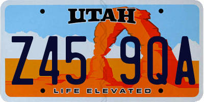 UT license plate Z459QA
