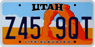 UT license plate Z459QT