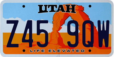 UT license plate Z459QW