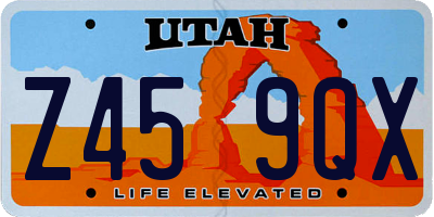 UT license plate Z459QX