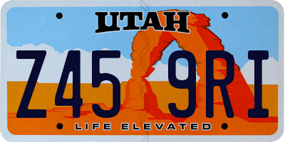 UT license plate Z459RI