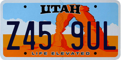UT license plate Z459UL