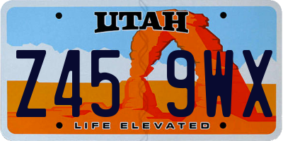 UT license plate Z459WX