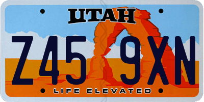 UT license plate Z459XN
