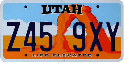 UT license plate Z459XY
