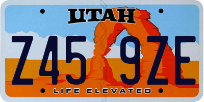 UT license plate Z459ZE