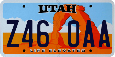 UT license plate Z460AA