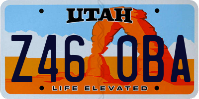 UT license plate Z460BA