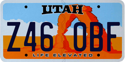 UT license plate Z460BF
