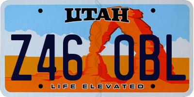 UT license plate Z460BL