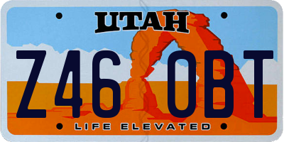 UT license plate Z460BT