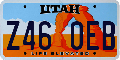 UT license plate Z460EB