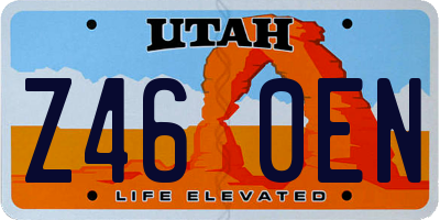 UT license plate Z460EN