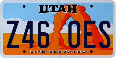 UT license plate Z460ES