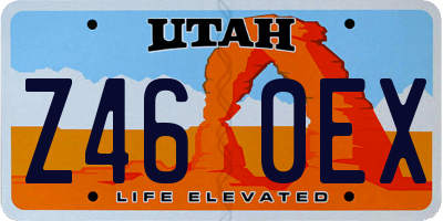 UT license plate Z460EX