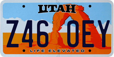 UT license plate Z460EY