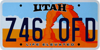 UT license plate Z460FD