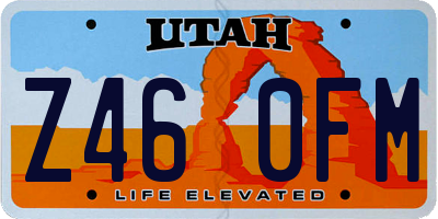 UT license plate Z460FM