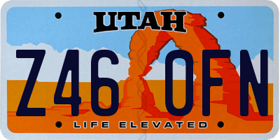 UT license plate Z460FN