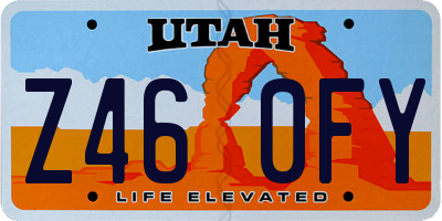 UT license plate Z460FY