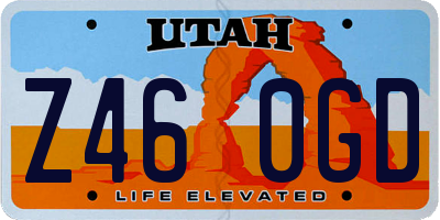UT license plate Z460GD