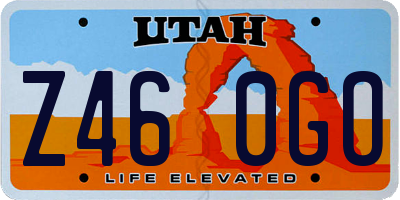 UT license plate Z460GO