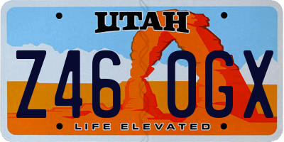 UT license plate Z460GX
