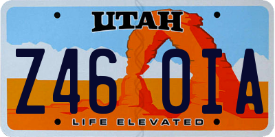 UT license plate Z460IA