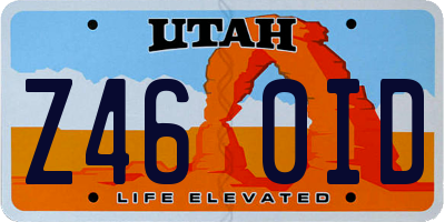 UT license plate Z460ID