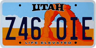 UT license plate Z460IE