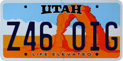 UT license plate Z460IG