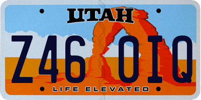 UT license plate Z460IQ