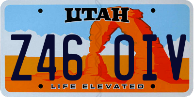 UT license plate Z460IV