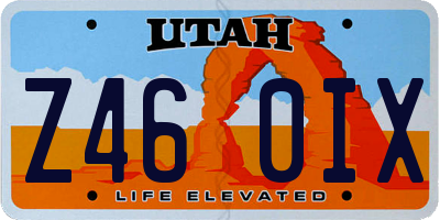 UT license plate Z460IX