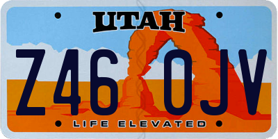 UT license plate Z460JV