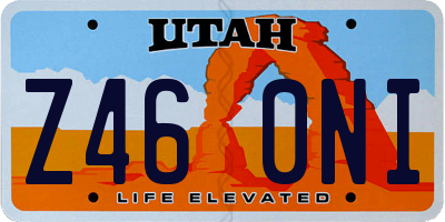 UT license plate Z460NI