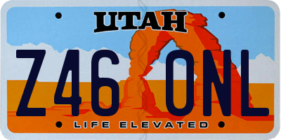 UT license plate Z460NL
