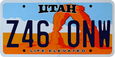 UT license plate Z460NW